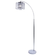 Arch Floor Lamp- Lattice Crystal Shade- Chrome Metal- Round Marble Base