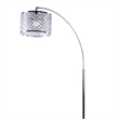 Arch Floor Lamp- Lattice Crystal Shade- Chrome Metal- Round Marble Base