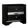 Queen Bedroom Set- Black- Silver Wood- 2 Piece Set with Nightstand