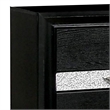 Queen Bedroom Set- Black- Silver Wood- 2 Piece Set with Nightstand