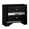 Queen Bedroom Set- Black- Silver Wood- 3 Piece Set with 2 Nightstands