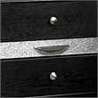 Queen Bedroom Set- Black- Silver Wood- 3 Piece Set with 2 Nightstands