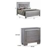 Queen Bedroom Set- Gray Wood- 2 Piece Set with Nightstand