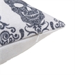 Ary Square Throw Pillow- Black and White Gothic Damask Skull Design- 20 Inch