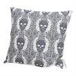 Ary Square Throw Pillow- Black and White Gothic Damask Skull Design- 20 Inch