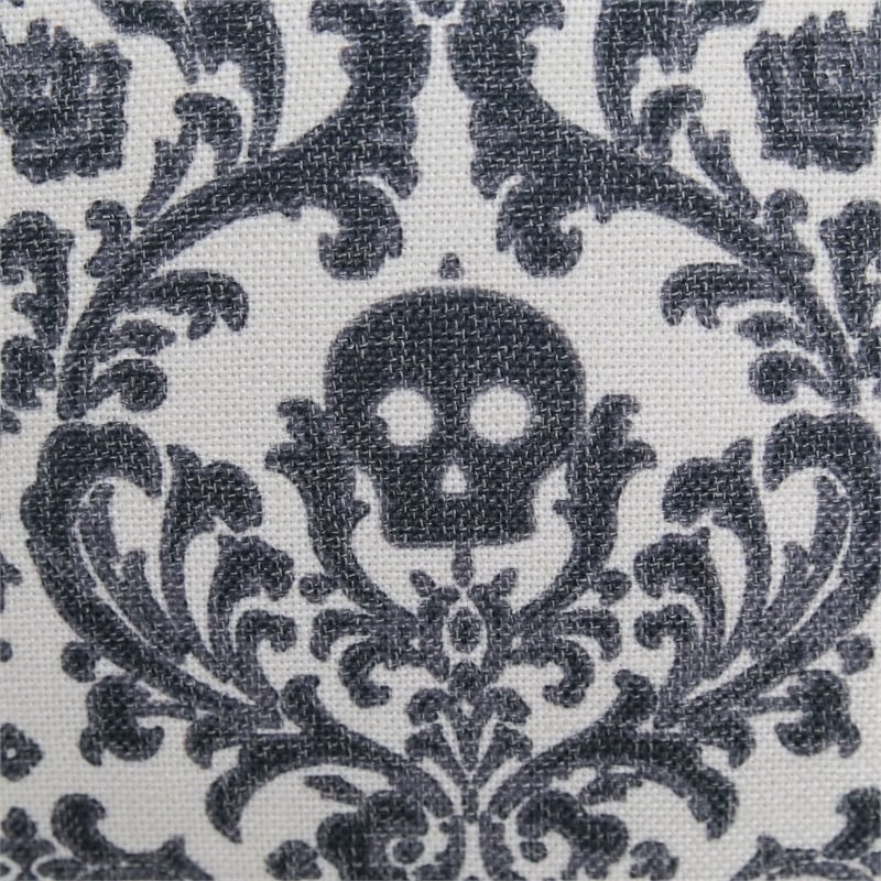 Ary Throw Pillow- Black and White Baroque Skull Design- 20 Inch Square