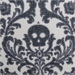 Ary Throw Pillow- Black and White Baroque Skull Design- 20 Inch Square