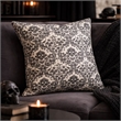 Ary Throw Pillow- Black and White Baroque Skull Design- 20 Inch Square