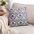 Ary Throw Pillow- Black and White Baroque Skull Design- 20 Inch Square