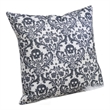Ary Throw Pillow- Black and White Baroque Skull Design- 20 Inch Square