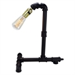 Desk Lamp- Industrial Pipe Style w Steampunk Design- Matte Black Metal