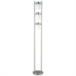 Floor Lamp with 3 Frosted White Shades- 65 Inch Chrome Dual Pole Body