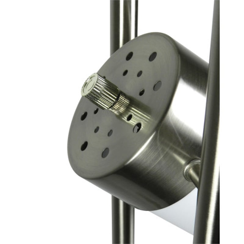 Floor Lamp with 3 Frosted White Shades- 65 Inch Chrome Dual Pole Body