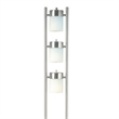 Floor Lamp with 3 Frosted White Shades- 65 Inch Chrome Dual Pole Body