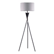Floor Lamp with Beige Drum Shade- 65 Inch Bronze Metal Tripod Base