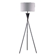Floor Lamp with Beige Drum Shade- 65 Inch Bronze Metal Tripod Base