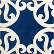 Dery Throw Pillow- Vintage Vine Accented Indigo Velvet- 20 Inch Square