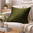 Dey Throw Pillow Cover- Deep Forest Green Velvet Luxe Shine- 20 Inch Square