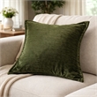 Dey Throw Pillow Cover- Deep Forest Green Velvet Luxe Shine- 20 Inch Square