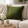 Dey Throw Pillow Cover- Deep Forest Green Velvet Luxe Shine- 20 Inch Square