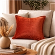 Dey Throw Pillow Cover- Rose Copper Brown Velvet Luxe Shine- 20 Inch Square