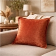 Dey Throw Pillow Cover- Rose Copper Brown Velvet Luxe Shine- 20 Inch Square