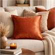 Dey Throw Pillow Cover- Rose Copper Brown Velvet Luxe Shine- 20 Inch Square
