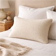 Hez Lumbar Throw Pillow- Plush Ivory Textured Fabric- 16x24 Rectangular