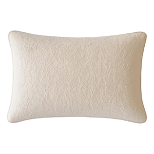 Hez Lumbar Throw Pillow- Plush Ivory Textured Fabric- 16x24 Rectangular