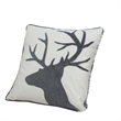 Holiday Accent Pillow Cover- White and Gray Reindeer Velvet- 20 Inch Square