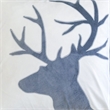 Holiday Accent Pillow Cover- White and Gray Reindeer Velvet- 20 Inch Square