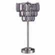 Lesy Accent Table Lamp- 28 Inch- Smoke Gray Crystal Shade- Metal Base