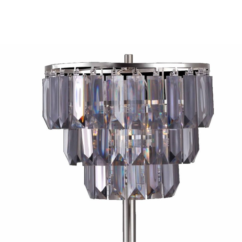 Lesy Accent Table Lamp- 28 Inch- Smoke Gray Crystal Shade- Metal Base