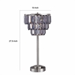 Lesy Accent Table Lamp- 28 Inch- Smoke Gray Crystal Shade- Metal Base