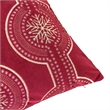 Rola Square Throw Pillow- Geometric Snowflake Embroidery- Red Velvet 20 Inch