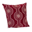 Rola Square Throw Pillow- Geometric Snowflake Embroidery- Red Velvet 20 Inch