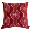 Rola Square Throw Pillow- Geometric Snowflake Embroidery- Red Velvet 20 Inch