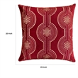 Rola Square Throw Pillow- Geometric Snowflake Embroidery- Red Velvet 20 Inch
