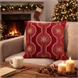 Rola Square Throw Pillow- Geometric Snowflake Embroidery- Red Velvet 20 Inch