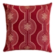 Rola Square Throw Pillow- Geometric Snowflake Embroidery- Red Velvet 20 Inch