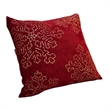 Rola Square Throw Pillow- Gold Snowflake Embroidery- Red Velvet 20 Inch