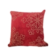 Rola Square Throw Pillow- Gold Snowflake Embroidery- Red Velvet 20 Inch
