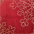 Rola Square Throw Pillow- Gold Snowflake Embroidery- Red Velvet 20 Inch