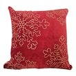 Rola Square Throw Pillow- Gold Snowflake Embroidery- Red Velvet 20 Inch