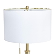 Simi Table Lamp- Adjustable Tripod- White Linen Shade- Gold Metal
