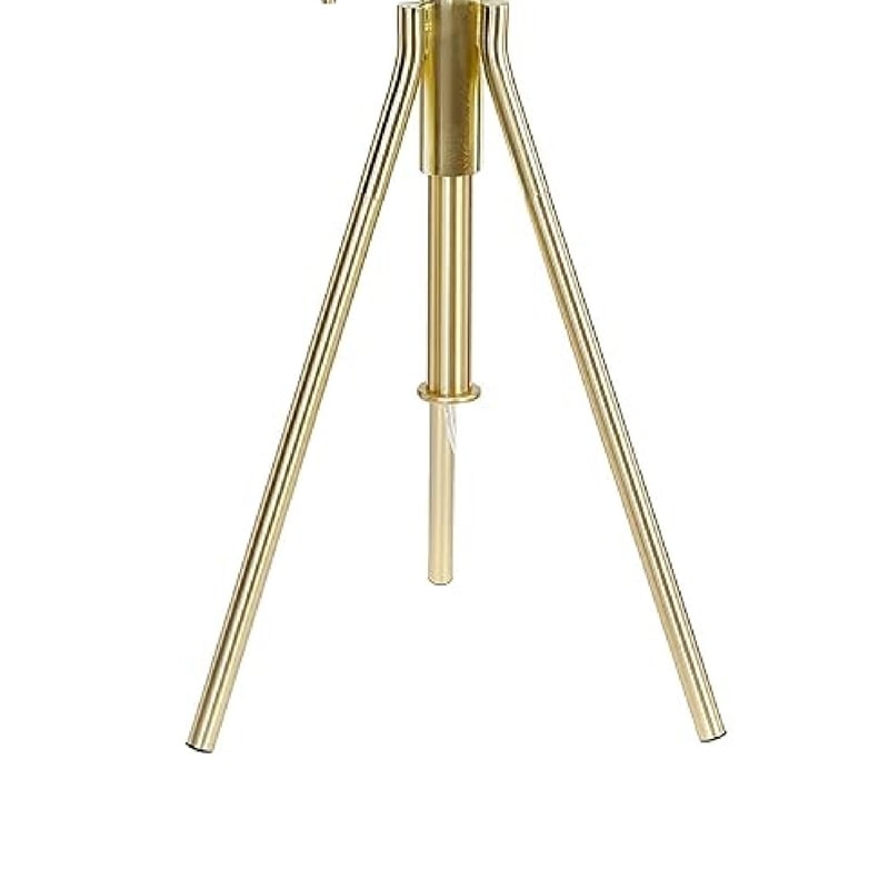 Simi Table Lamp- Adjustable Tripod- White Linen Shade- Gold Metal