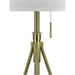 Simi Table Lamp- Adjustable Tripod- White Linen Shade- Nickel Metal