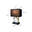 Table Lamp with Night Light- USB- Gold n Black Base with Crystal Accent