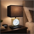 Table Lamp with Night Light- USB- Gold n Black Base with Crystal Accent
