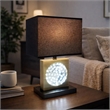 Table Lamp with Night Light- USB- Gold n Black Base with Crystal Accent